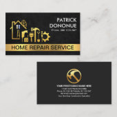 Creative Gold Gebäude Black Grunge Textur Visitenkarte (Vorne/Hinten)