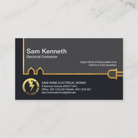 Creative Gold Gebäude Electrical Power Line Visitenkarte (Vorderseite)