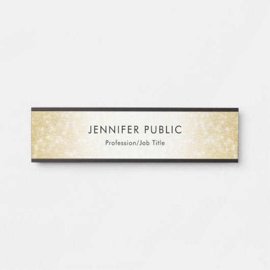 Creative Gold Glitzer Moderne Vorlage Elegant Türschild (Vorderseite )