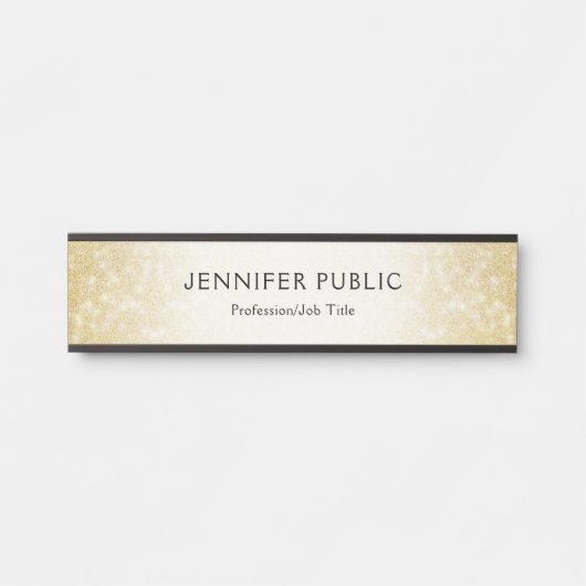 Creative Gold Glitzer Moderne Vorlage Elegant Türschild (Vorderseite )