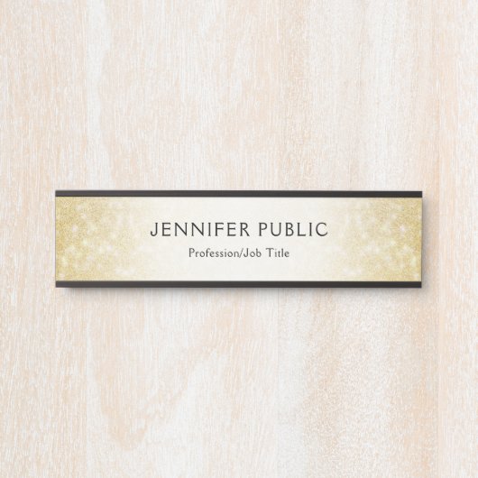 Creative Gold Glitzer Moderne Vorlage Elegant Türschild (Vorderseite )