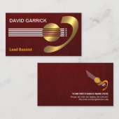 Creative Gold Guitar Bassist Visitenkarte (Vorne/Hinten)