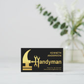Creative Gold Hammer Handyman Design Visitenkarte (Stehend Vorderseite)