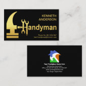 Creative Gold Hammer Handyman Design Visitenkarte (Vorne/Hinten)
