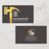 Creative Gold Hammer Zuhause Silhouette Contractor Visitenkarte (Vorne/Hinten)