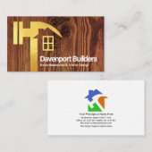 Creative Gold Hammer Zuhause Silhouette Holzholz Visitenkarte (Vorne/Hinten)