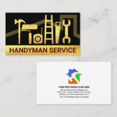 Creative Gold Handyman Tools Rooftop Visitenkarte (Vorne/Hinten)