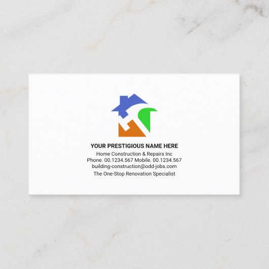 Creative Gold Handyman Tools Rooftop Visitenkarte (Rückseite)