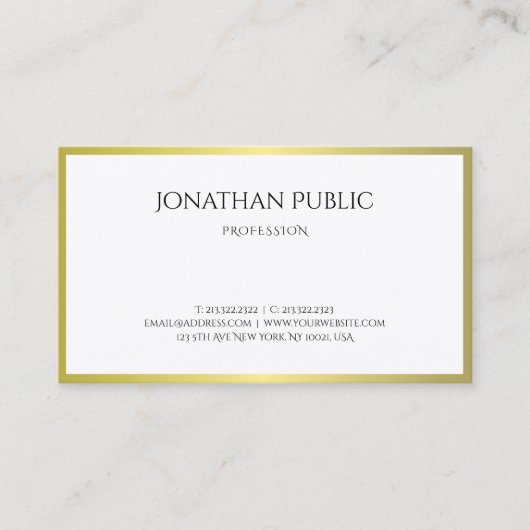 Creative Gold Look Moderner Schlicht Luxe Beruflic Visitenkarte (Vorderseite)