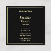 Creative Gold Old English Script Beruflich Cool Quadratische Visitenkarte (Rückseite)