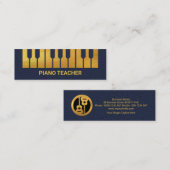 Creative Gold Piano Keys Floating Musical Notes Mini Visitenkarte (Vorne/Hinten)