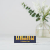 Creative Gold Piano Keys Floating Musical Notes Mini Visitenkarte (Stehend Vorderseite)