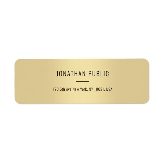 Creative Gold Template Chic Einfache Rücksendeadre (Vorne)