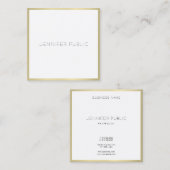 Creative Gold White Modern Simple Template Elegant Quadratische Visitenkarte (Vorne/Hinten)