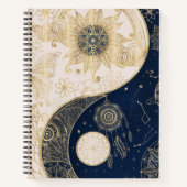 Creative Gold Yin Yang Night Day Mandala Notizblock (Vorderseite)