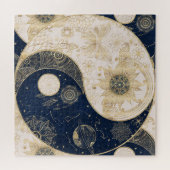 Creative Gold Yin Yang Night Day Mandala Puzzle (Horizontal)