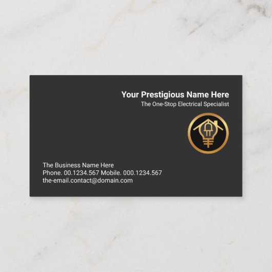 Creative Gold Zuhause Electrical Wire Circuit Powe Visitenkarte (Rückseite)