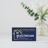 Creative Gold Zuhause Electrician Signage Visitenkarte (Stehend Vorderseite)