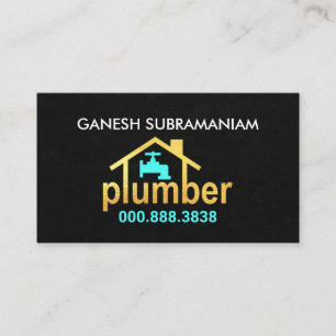 Creative Gold Zuhause Plumber Service Visitenkarte