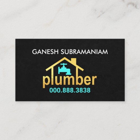 Creative Gold Zuhause Plumber Service Visitenkarte (Vorderseite)