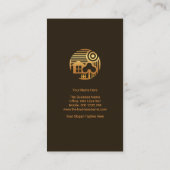 Creative Gold Zuhause Tree Border Landscaping Visitenkarte (Rückseite)