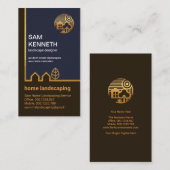 Creative Gold Zuhause Tree Border Landscaping Visitenkarte (Vorne/Hinten)