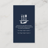 Creative Grau Anzug Cutlery Waiter Food Server Visitenkarte (Rückseite)