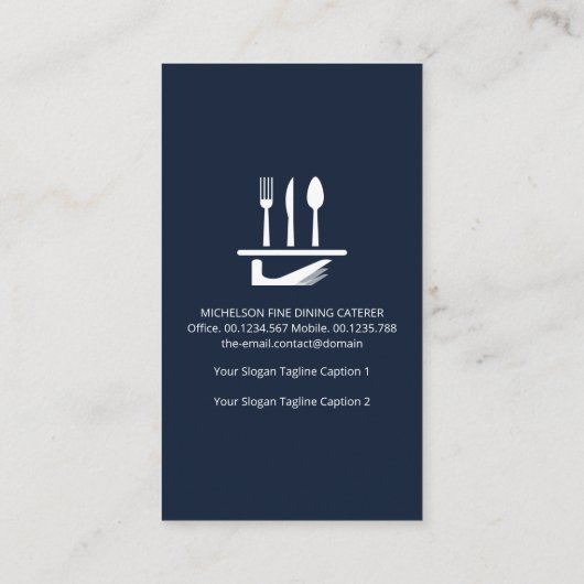 Creative Grau Anzug Cutlery Waiter Food Server  Visitenkarte (Rückseite)