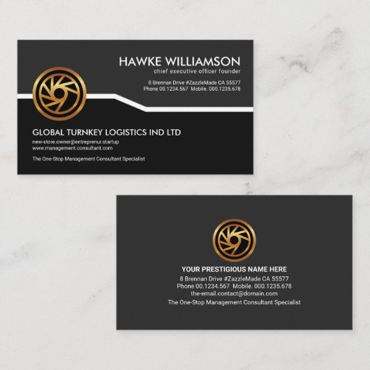 Creative Gray Black Layers Corporate Visitenkarte (Vorne/Hinten)