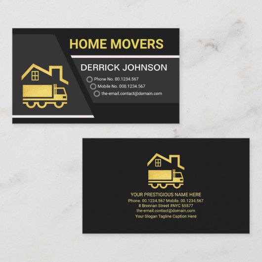 Creative Gray Trapezium Layers Zuhause Movers Visitenkarte (Vorne/Hinten)