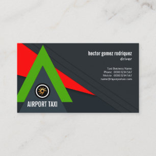 Creative Green Jet Strike Red Sky Airport Taxi Visitenkarte