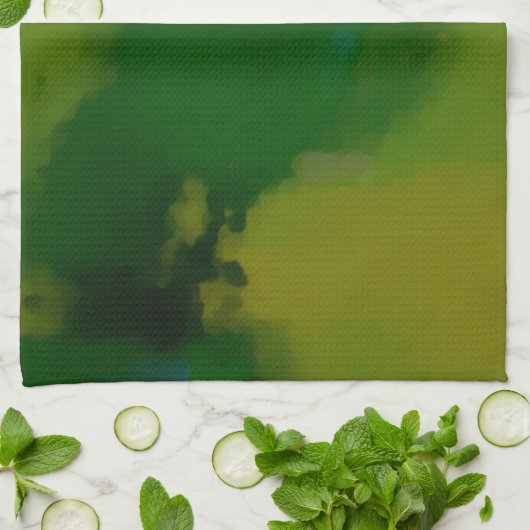 Creative Green Yellow Abstrakt Geschirrtuch (Gefaltet)