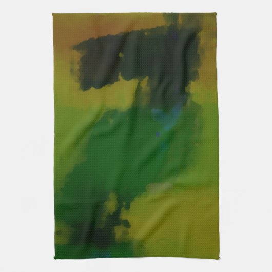 Creative Green Yellow Abstrakt Geschirrtuch (Vertikal)