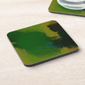 Creative Green Yellow Abstrakt Getränkeuntersetzer (Linke Seite)