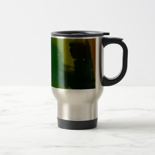 Creative Green Yellow Abstrakt Reisebecher (Rechts)