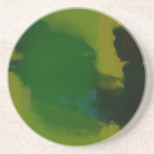 Creative Green Yellow Abstrakt Sandstein Untersetzer