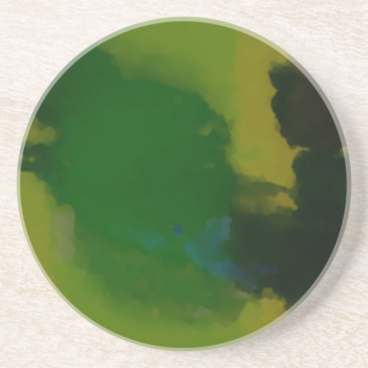 Creative Green Yellow Abstrakt Sandstein Untersetzer (Vorne)