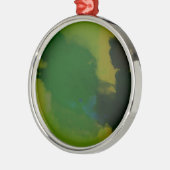Creative Green Yellow Abstrakt Silbernes Ornament (Links)