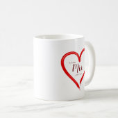 Creative Hand Painted Red Heart Future Frau Name Kaffeetasse (VorderseiteRechts)