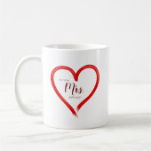 Creative Hand Painted Red Heart Future Frau Name Kaffeetasse (Links)