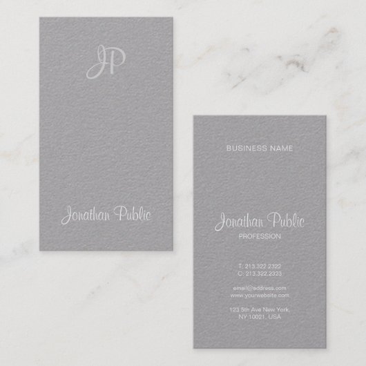 Creative handgeschriebene Script Monogram Elegany Visitenkarte (Vorne/Hinten)