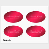 Creative Handwriting Elegante Modernes Carmine Rot Ovaler Aufkleber (Blatt)