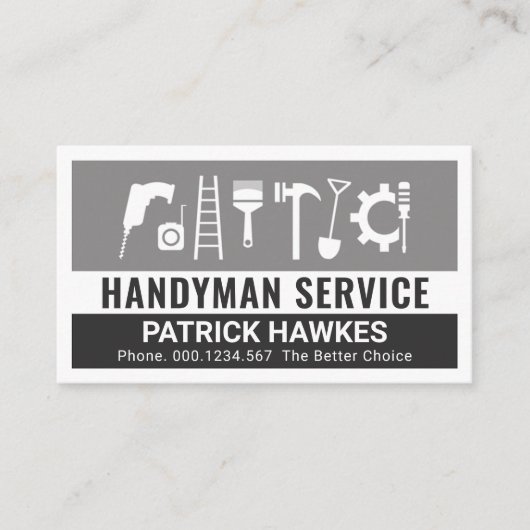 Creative Handyman Tools Grey Layers Visitenkarte (Vorderseite)