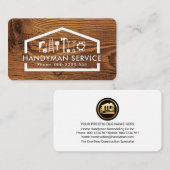 Creative Handyman Tools In Timber Wood Visitenkarte (Vorne/Hinten)