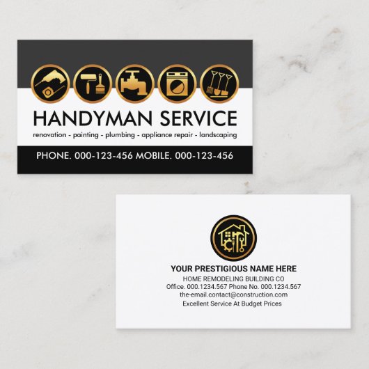 Creative Handyman Tools Layers Visitenkarte (Vorne/Hinten)