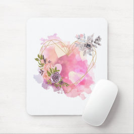 Creative Heart gestreift mit Water Color Splash Mousepad