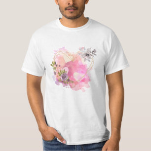 Creative Heart gestreift mit Water Color Splash T-Shirt