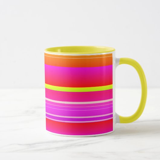 Creative helle Magenta gelb pink künstlerisch gest Tasse (Rechts)