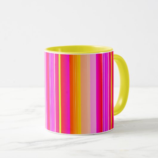 Creative helle Magenta gelb pink künstlerisch gest Tasse (VorderseiteRechts)