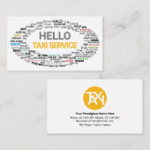 Creative Hello Language Greetings Taxi Treiber Visitenkarte (Vorne/Hinten)